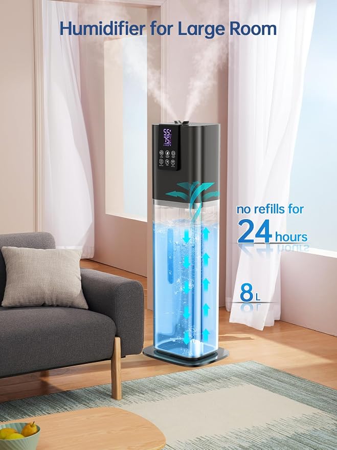 8L Smart Humidifier for Large Room Bedroom, Cover up to 505ft², Easy Top Fill, Remote & APP Control, Aroma Box, RGB Light, Last 48 Hours Suitable for Indoor Plant, Office, Home - Image 3