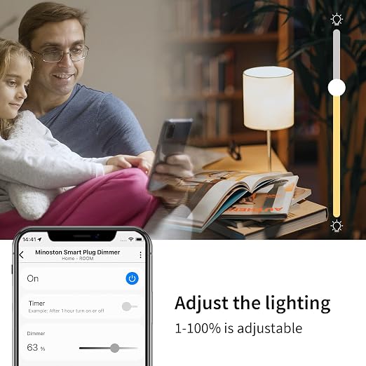 Minoston 800 Series Z-Wave Plug Dimmer Smart Plug-in Outlet, Built-in Repeater - Image 2