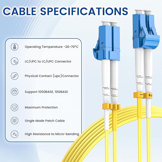 SpeedyCables- OS2 LC to LC Fiber Patch Cable 100m/328ft, 1G/10Gb 9/125um Single - Image 5