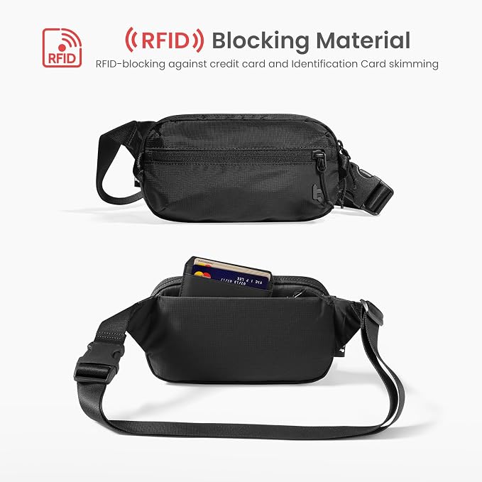 tomtoc 1.5L Sling Bag with RFID Blocking, Crossbody Bag Minimalist Chest - Image 4