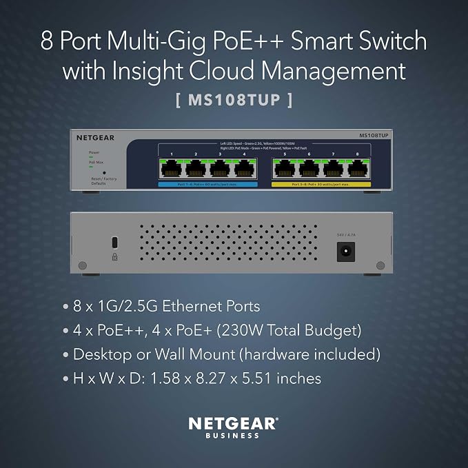 NETGEAR 8-Port Ultra60 Multi-Gigabit Ethernet Smart Switch - Image 2