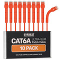 Everest Ultra Slim Cat6a Ethernet Patch Cables 1ft Orange by EverestMediaSolutions