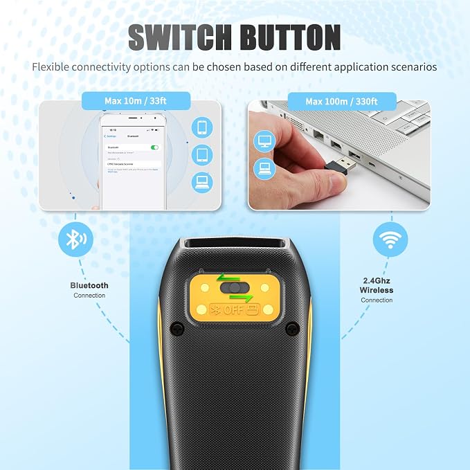 NETUM CS8501 Wireless QR Code Scanner – Upgraded Bluetooth Barcode Scanner - Image 8