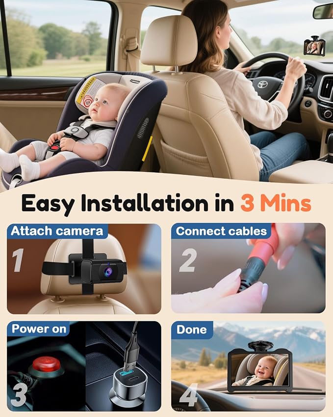 7-Inch HD 1080P Car Seat Camera - Image 3