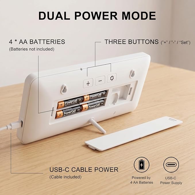 JoFomp 10.5" Large Digital Wall Clock Battery Operated - Image 5