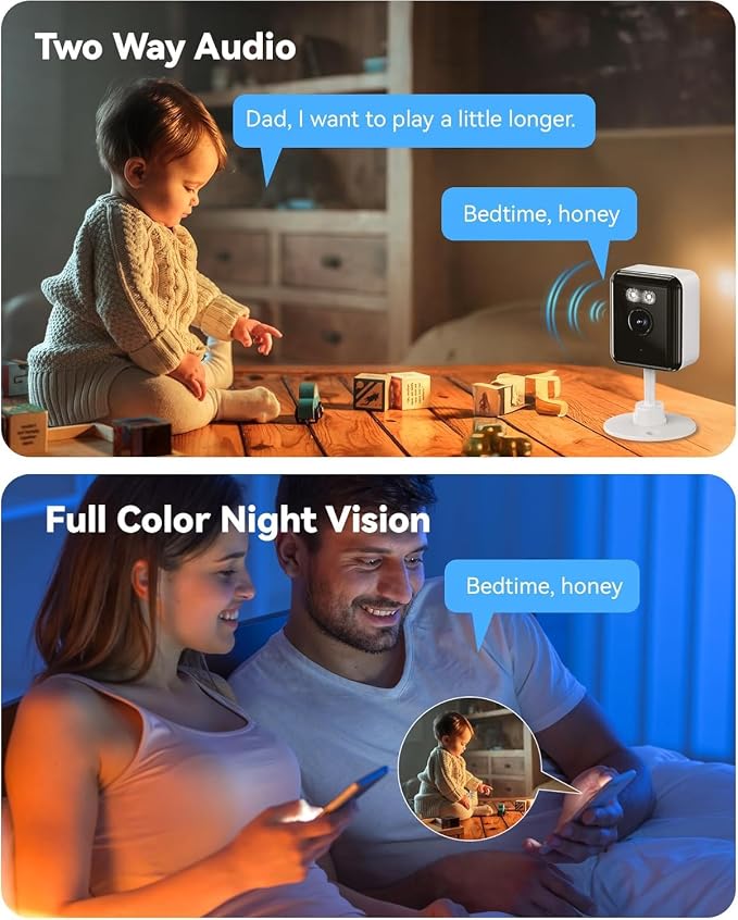 Gianteye 2K Indoor Security Camera, Dual-Band 2.4/5GHz WiFi Pet & Baby Monitor - Image 8