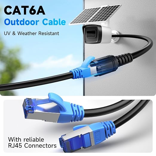 Cat6A Outdoor Ethernet Cable 50 ft Supports POE, 23AWG 550MHz high-Speed CAT6A - Image 3