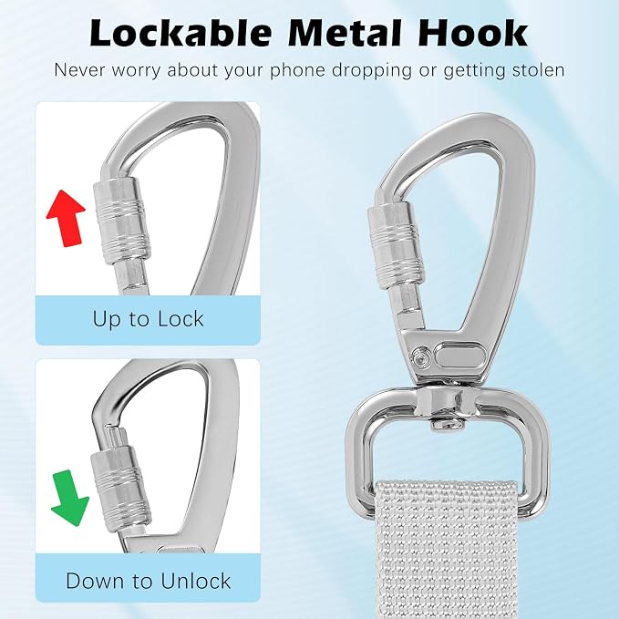 MoKo Anti-theft Phone Tether, Universal Phone Lanyard Retractable Steel Line - Image 3
