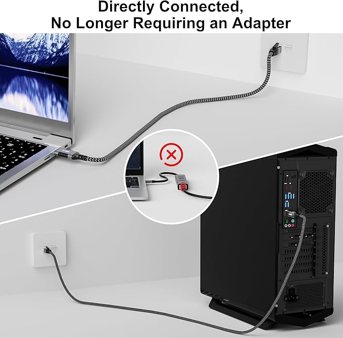 USB to Ethernet Cable 20 FT, USB 3.0 A Male to RJ45 Male Cord, Directly - Image 2