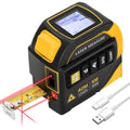 4-in-1 Laser Tape Measure with Level and Crosshairs, 16FT AutoLock Measuring by Edovaf