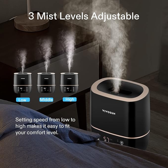 VIVOSUN 2-in-1 Warm and Cool Mist Humidifier, 5L Indoor Ultrasonic Air Humidifier with Essential Oil Tray for Bedrooms, Plants, Offices and Babies - Image 5