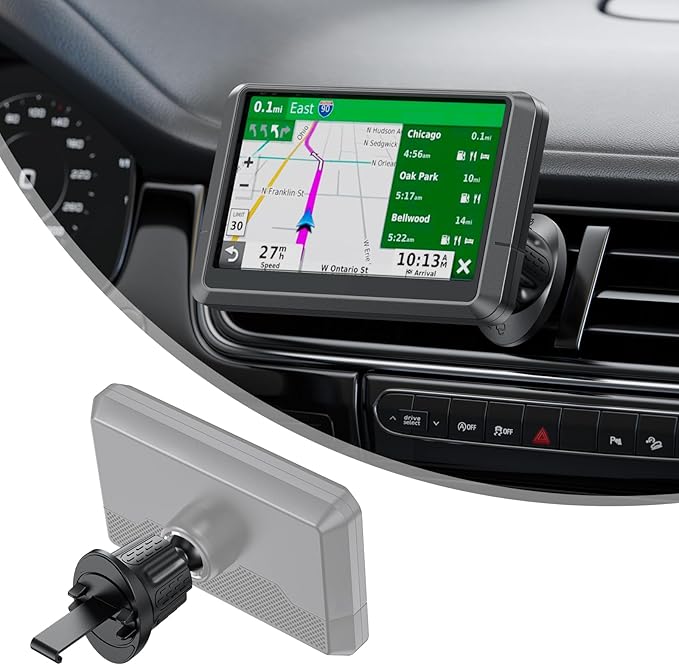 Garmin GPS Car Mount – Upgraded Metal Hook Air Vent Holder, 17mm Ball Air Vent by iGoevo