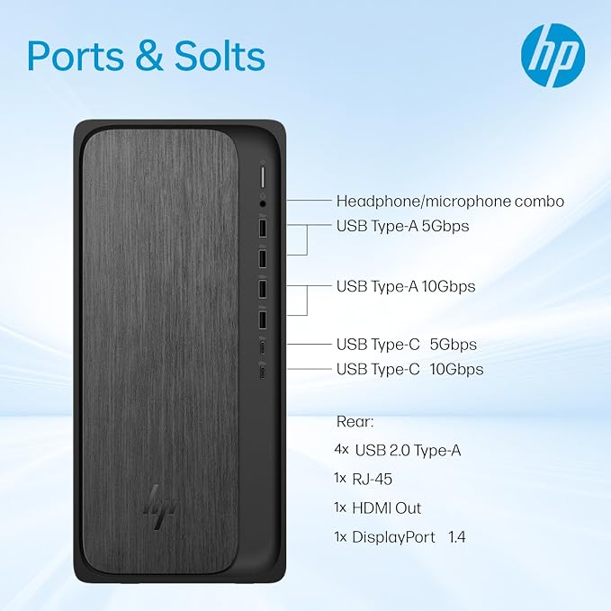 HP OmniDesk M02 Tower Desktop for Professionals, AMD Ryzen 7 8700G Performance for Productivity & Multitasking, 16GB DDR5 RAM, 512GB SSD, W11P, Wireless KB & M, Bundle with ADATA 64GB USB Flash Drive - Image 6