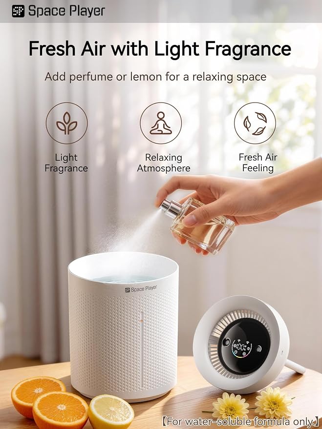 SP SpacePlayer Cordless Humidifier for Bedroom, 3L Top Fill Cool Mist Ultrasonic, 4000mAh Wireless Portable, Quiet 23dB, Auto Shut-Off, Timer, BPA Free, Easy Clean, for Baby Nursery Plants Home Office - Image 7