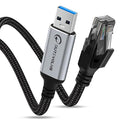 USB to Ethernet Cable 3.3 FT, USB 3.0 A to RJ45 Male Nylon Adapters, Gigabit by DUTEVOLNS
