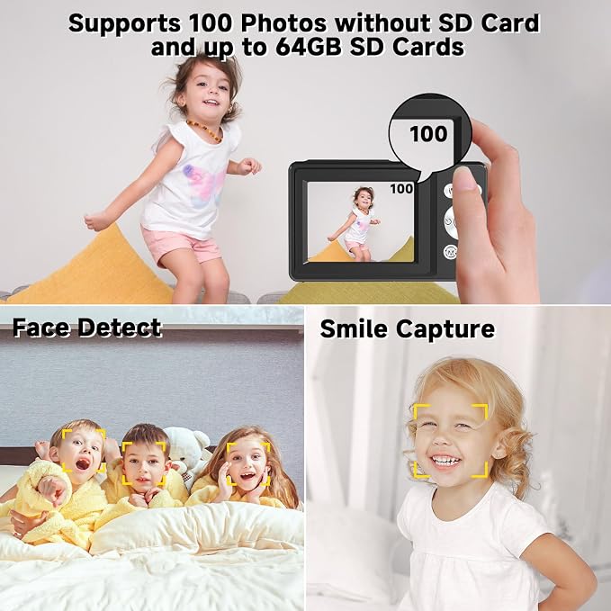Digital Camera, 44MP Compact Camera, FHD 1080P Point and Shoot Digital Cameras - Image 4