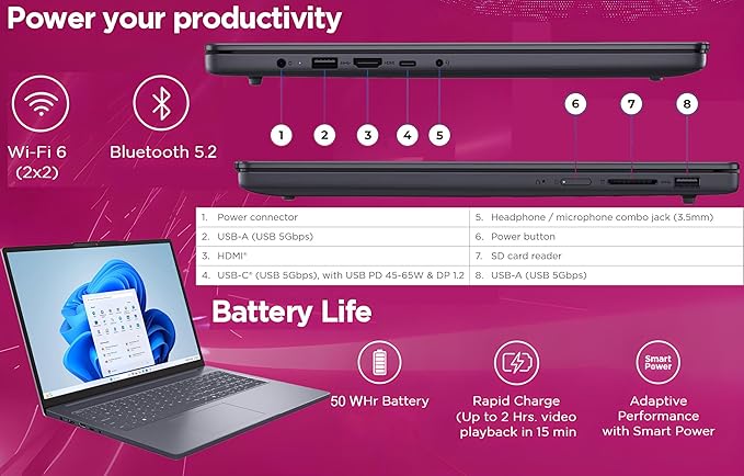 Lenovo Business Laptop, 16GB RAM, 512GB SSD, i5-13420H | High-Compute H-Series CPU, 16" FHD+, Win 11, for Power Users & Professionals - Image 4