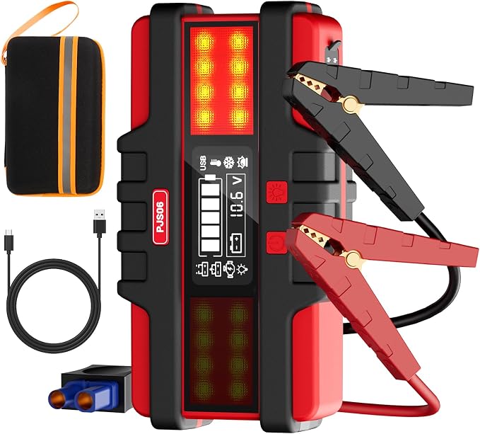 Battery Jumper Starter Portable, 2500A (12V) - Portable Booster Pack with Voltage Detection & Protection for Gas/Diesel (Up to 8.0L/6.5L) by SAFEMATE