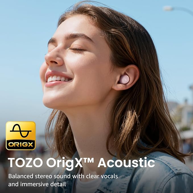 TOZO A1 Wireless Earbuds Bluetooth 5.3 Light Weight in Ear Headphones | IPX5 Waterproof, 2 Mics for AI Calls, Immersive Premium Sound Bass Ear buds with Charging Case, 32 Presets EQ via TOZO App - Image 2