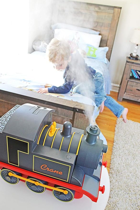 Crane Cool Mist Ultrasonic Baby Humidifier for Nursery and Kids Room, Auto Shut Off 1 Gallon, Optional Filter, Playful Design, Train - Image 5