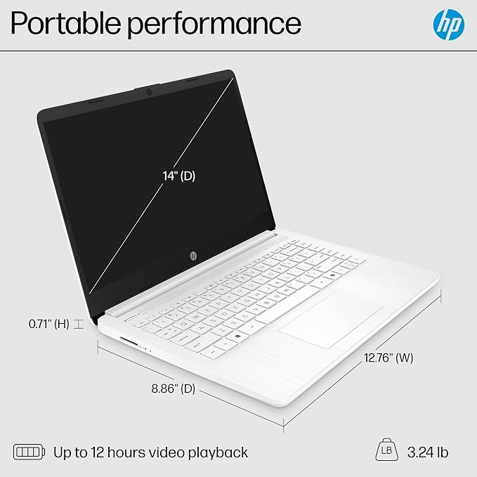 HP Essential 2026 Laptop, Office 365, Copilot AI, 8GB RAM, Intel Processor | Windows 11 Home S, WiFi 6 & Bluetooth, Camera, Fast Charge, Longtime battery life, Portable Design for Office & Student - Image 7