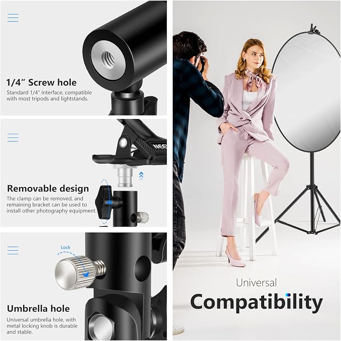 NEEWER Photo Studio Heavy Duty Metal Clamp Holder - Image 5