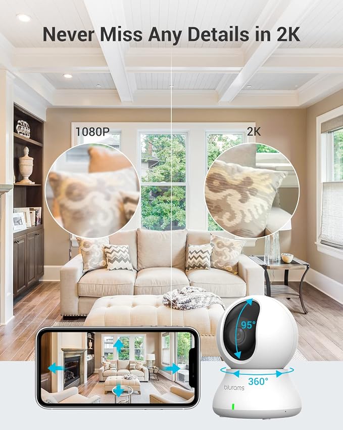 blurams Security Camera 2K, Baby Monitor Dog Camera 360-degree - Image 6
