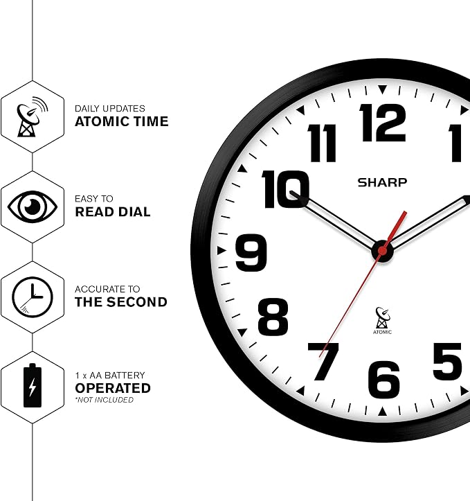 Sharp Atomic Analog Wall Clock - Image 3