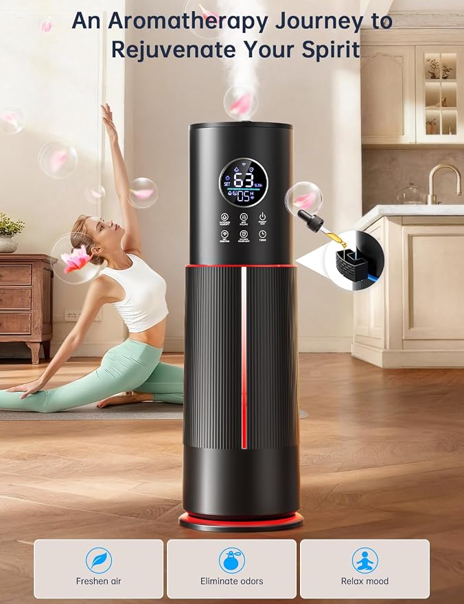 10L/2.64 Gal Humidifier for Large Room 600ft² 60H Runtime 24H Timer Auto Mode APP & Remote Control Top Fill Diffuser Aromatherapy 7 Color Lights Cool Mist Humidifier for Bedroom Home Office Plant - Image 4