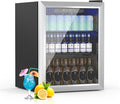 70 Can 1.7 Cu.Ft Compact Beverage Refrigerator With Glass Door | Stainless Steel Drink Cooler with Reversible Glass Door for Soda Wine Beer, Small Fridge for Home Office Bar (40℉-61℉) by Unknown