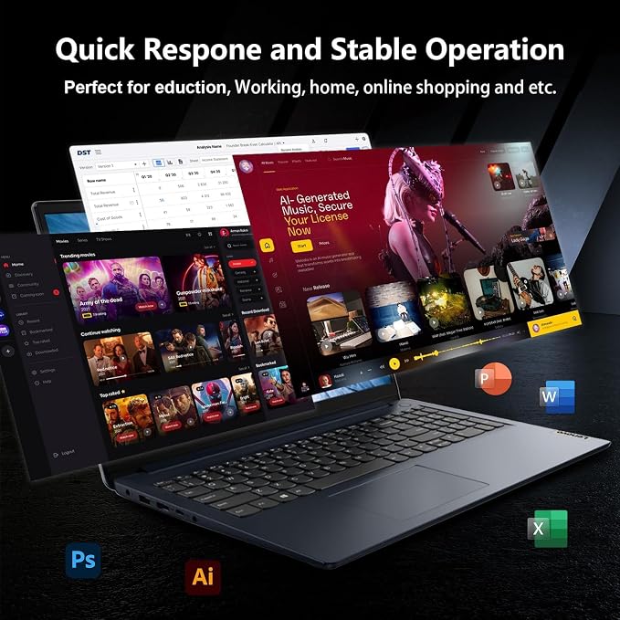 Lenovo IdeaPad 15.6" FHD Laptop, Intel Core i5-1235U (10 Core up to 4.40 GHz), Intel Iris Xe Graphics, 8GB RAM, 512GB SSD, SD Card Reader, WiFi 6, HDMI, Windows 11 Home in S, Abyss Blue - Image 3