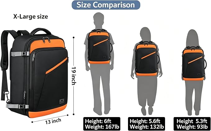 MATEIN Carry on Backpack for Airplanes, Expandable Travel Backpack Airline - Image 8