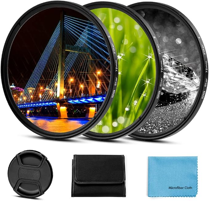 Sedremm Compatible with 62mm Star Filter 3 Pieces Starburst Lens Filter Canon by Unknown