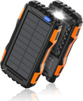 Mregb Solar Charger Power Bank 42800mAh, Portable Charger, Solar Power Bank,External Battery Pack 5V3.1A Qc 3.0 Fast Charger Built-in Super Bright Flashlight (Orange) by Mregb
