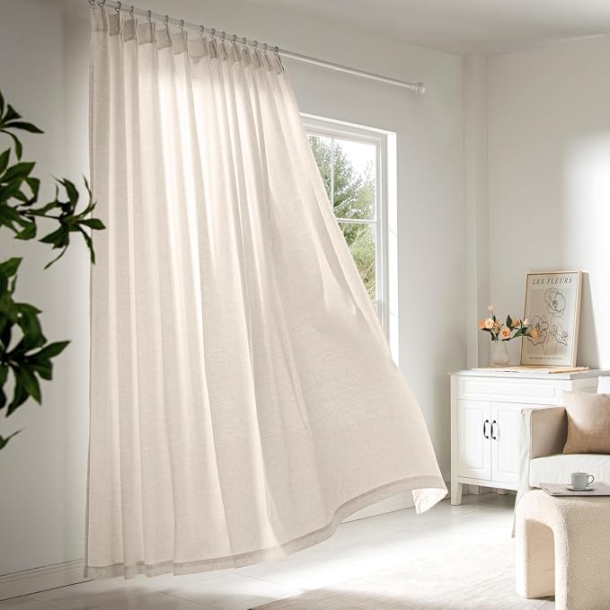 Memory Trained Pinch Pleated Curtains 90 Inches Long, Viral Linen Pinch Pleat - Image 2