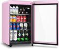Retro Beverage Refrigerator Cooler, 3.2 Cu.ft Mini Fridge with Glass Door for Soda Beer Wine, Beverage Cooler Prefect for Home, Bar by HAILANG