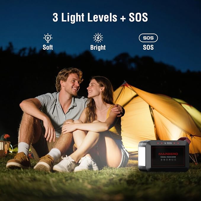MARBERO 237Wh Solar Generator with Solar Panel Included Portable Power Station 300W Pure Sine Wave with Foldable Solar Panel 60W Set for Camping Outdoor Hiking Fishing Emergency - Image 8