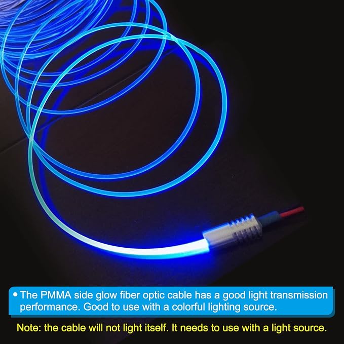 PATIKIL 3mm 1m PMMA Side Glow Fiber Optic Cable Kit, - Image 5