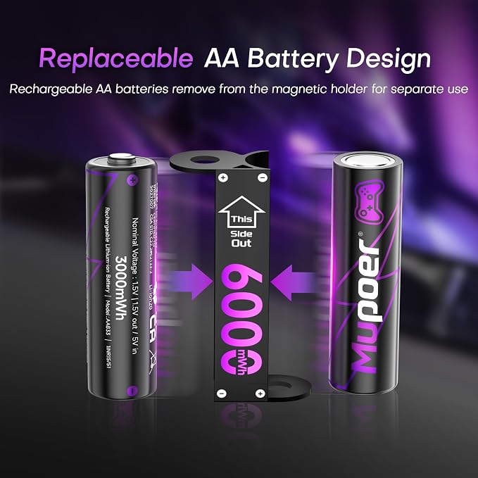 Rechargeable AA Batteries Lithium 16x3000mWh, Xbox Controller Battery Pack - Image 2