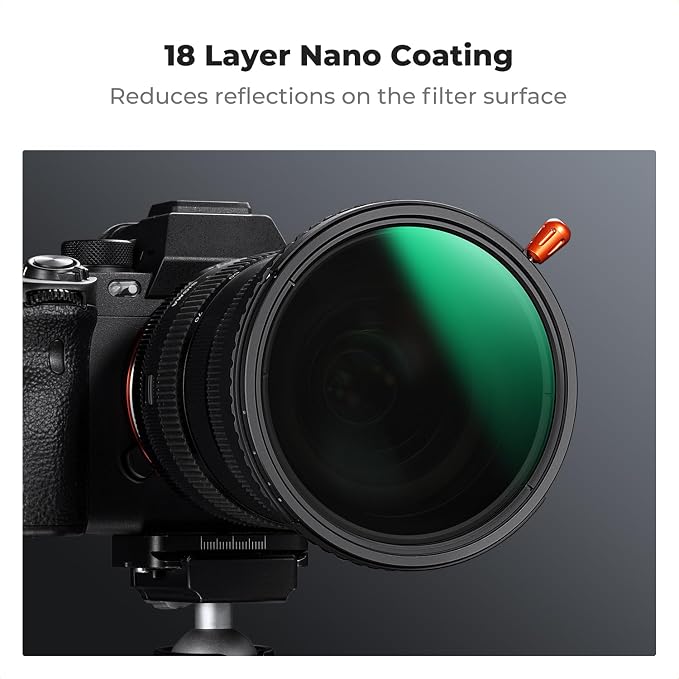 K&F CONCEPT 43mm Black Diffusion Mist Effect 1/4 & Variable ND2-32 & Circular - Image 6