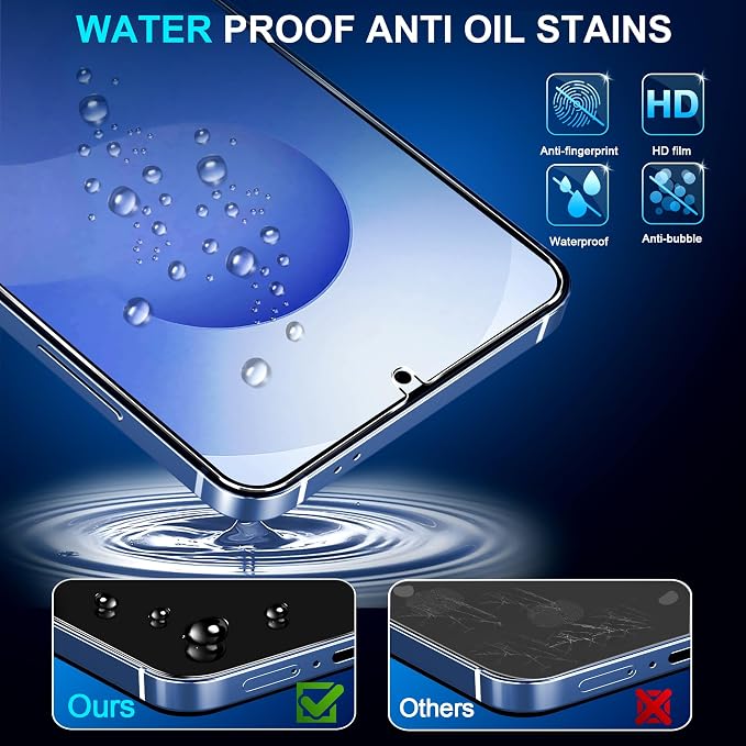 Pack Galaxy S25 FE Screen Protector, HD Clear Tempered Glass, Fingerprint Unlock - Image 7