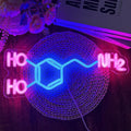 Dopamine Molecule Neon Sign Dimmable LED Light Up Wall Decor Science Chemistry by Manimo