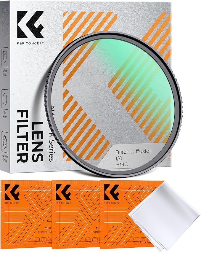 K&F CONCEPT 37mm Black Diffusion 1/8 Filter, Mist Dreamy Cinematic Effect Filter by KFCONCEPT
