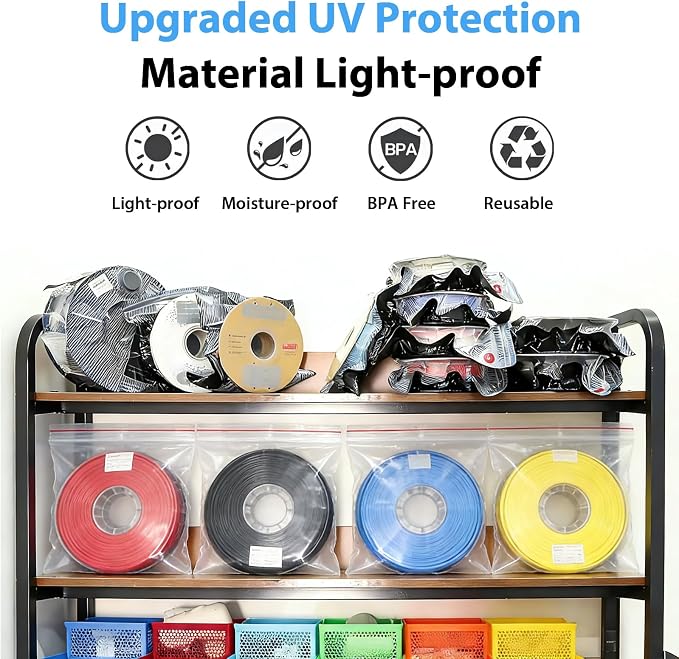AONEGOLD 30pcs 3D Printer Filament Storage Bags Vacuum Storage Bags Kit 3D - Image 2