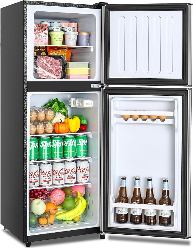 5.0 Cu.Ft 2 Door Apartment Size Refrigerator with Freezer Combo | Mini Fridge with Freezer 7 Settings Temperature Adjustable Stainless for Kitchen, Dorm, Office - Image 2
