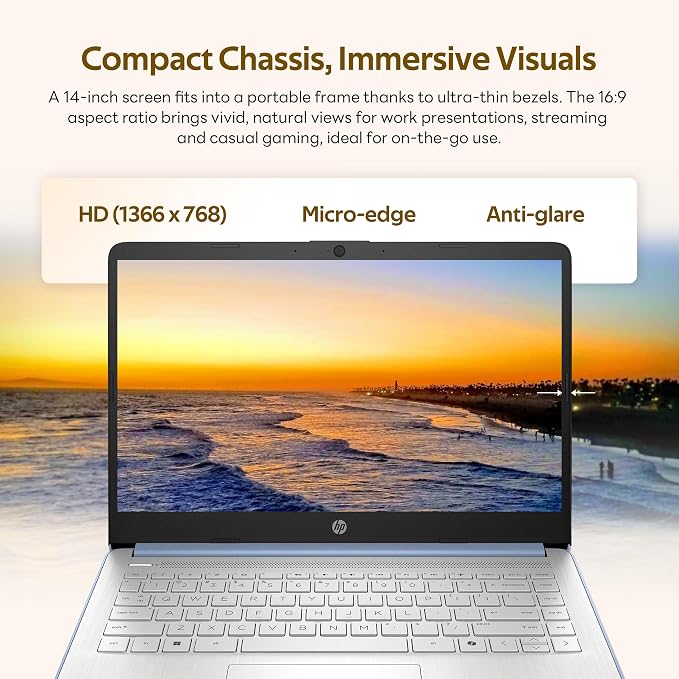 HP Stream 14" HD Laptop with AI Copilot for Student & Business, Intel Processor N150, 4GB RAM, 1.12TB Storage (128GB UFS + 1TB Docking Station), 1 Year Office 365, 720p Webcam, Win 11, Sky Blue - Image 4