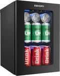 EUHOMY 18L Beverage Refrigerator Cooler, 24 Cans Mini Fridge with Quiet Compressor, Countertop Small Fridge with 40°F-61°F Digital Temperature Control, LED Lgiht for Home, Bar, Office by EUHOMY