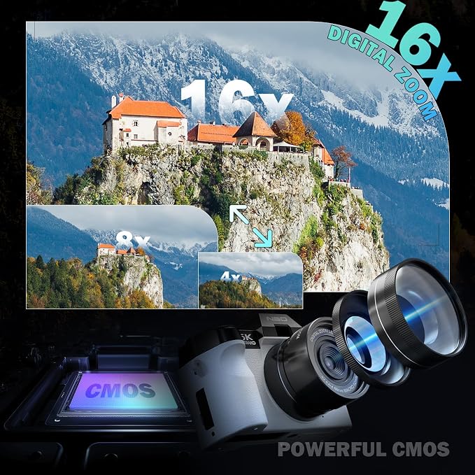 True 5K Digital Camera for Photography, Autofocus & Anti-Shake, 16X Zoom - Image 4