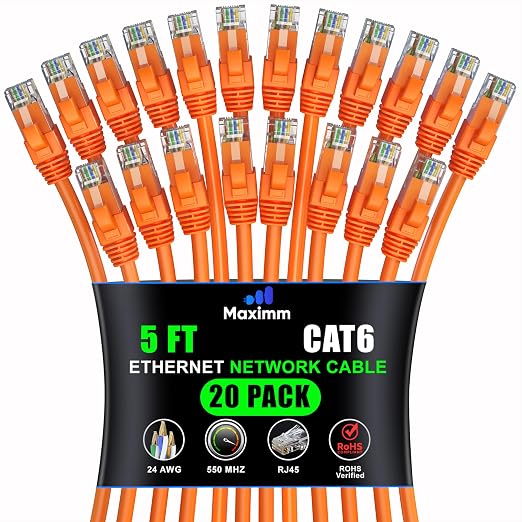 Maximm Cat 6 Ethernet Cable 5 ft by MaximmCable