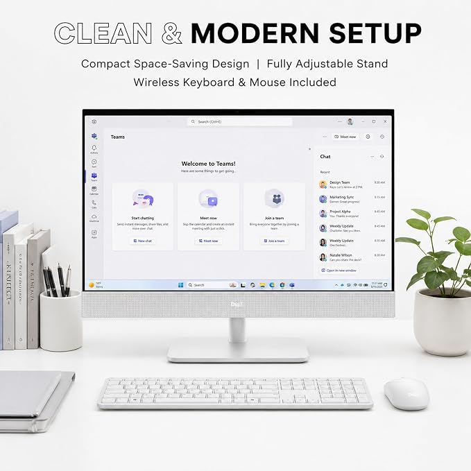 Dell 23.8" All-in-One Desktop Computer, FHD Touchscreen, Intel Core Ultra 7 Series 3 Processor, Copilot+ PC, 32GB DDR5 RAM, 2TB PCIe SSD, Wi-Fi 6E, Bluetooth 5.3, Windows 11 PRO, Wireless KB & Mouse - Image 4